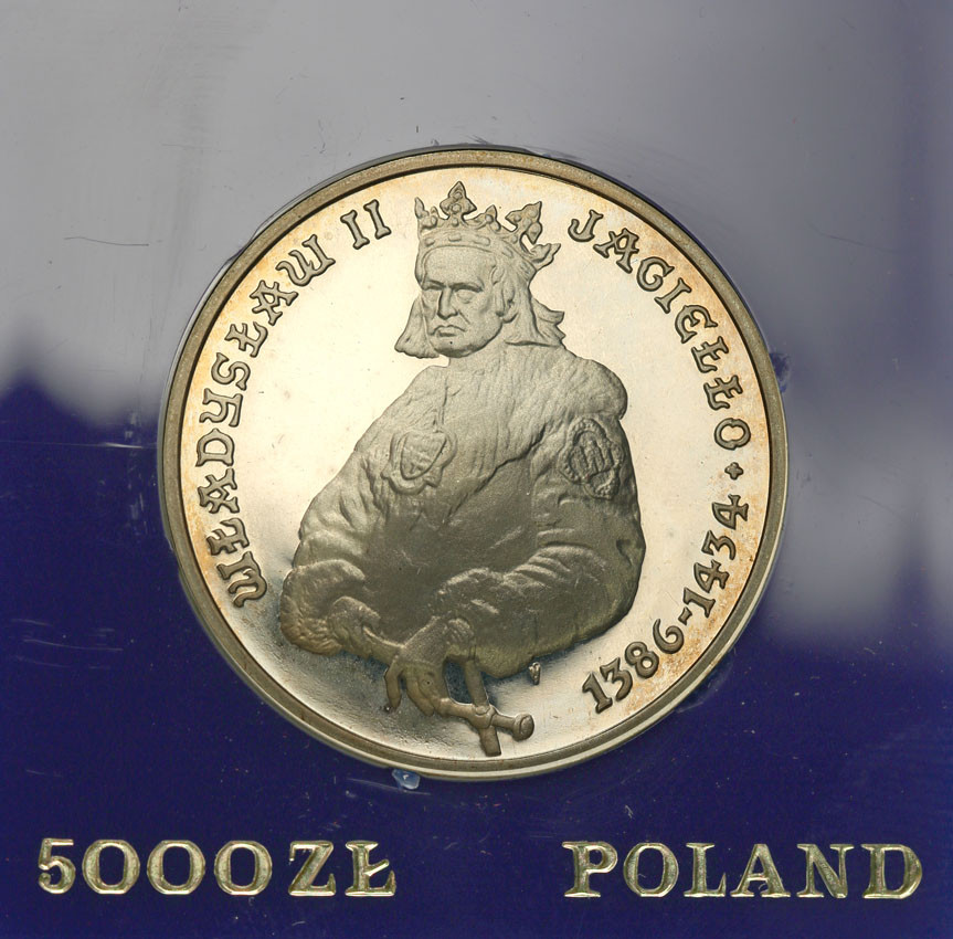 PRL. 5.000 złotych 1989 Władysław Jagiełło, półpostać - RZADKA